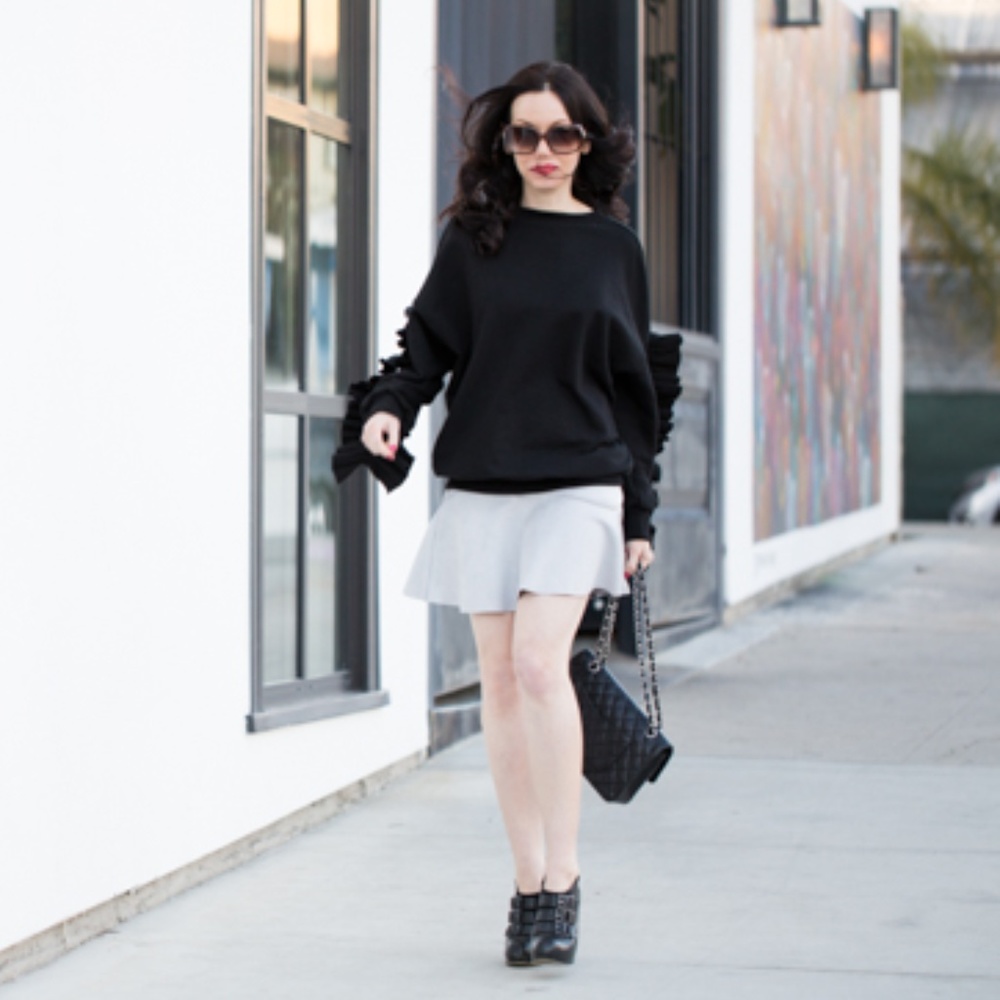 Storets Black Ruffled Sweatshirt - Picture 3 of 6